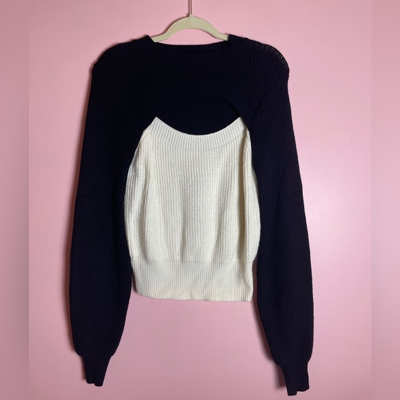 Dee Elly Cutout Sweater | Black/Cream | Size Medium | Excellent Condition - Picture 2 of 8